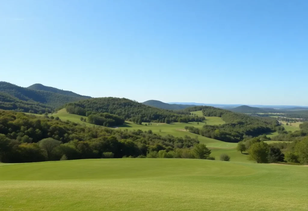 Beautiful golf course in Arkansas with vibrant green fairways
