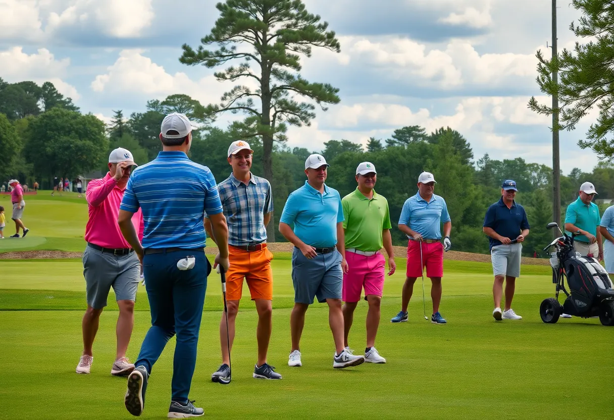 Golfers enjoying a sunny day on an Atlanta golf course
