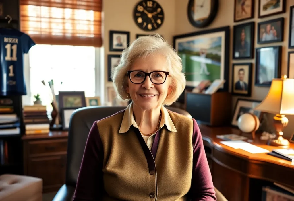 Beverly Wise, the new Executive Editor of eSouthernGOLF, amidst golf paraphernalia.