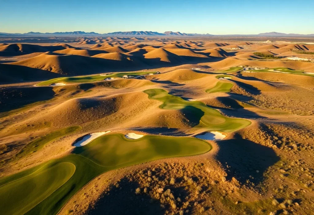 Aerial view of Black Mesa golf course in New Mexico