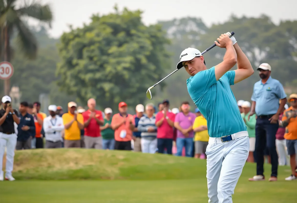 Bryson DeChambeau competing at the International Series India
