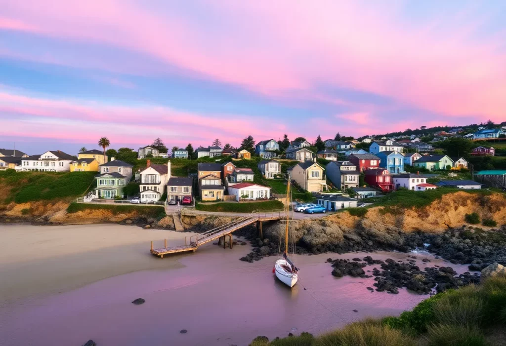 Beautiful coastal landscape of Carmel-by-the-Sea with art galleries and beaches.