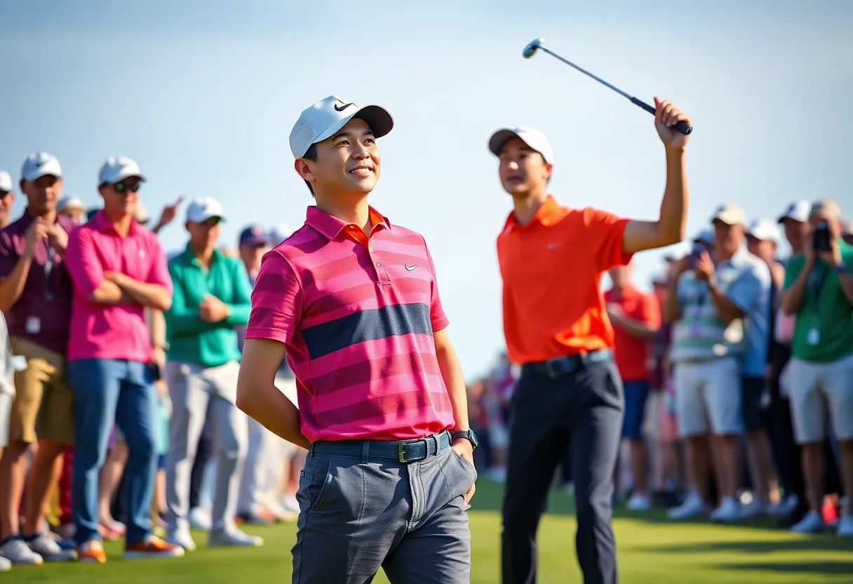Chieh-po Lee celebrating his win at LIV Golf Promotions in Riyadh