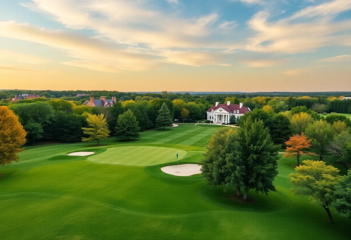 Scenic view of the 9th green at Bethesda Congressional Golf Course