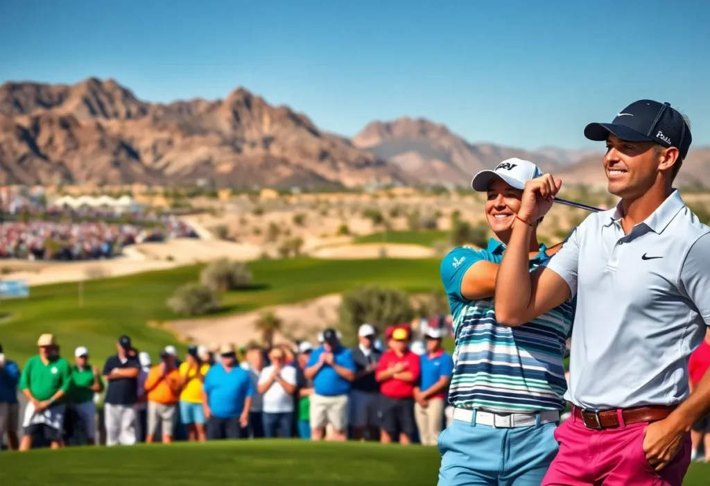 Golfer Scottie Scheffler competing in the Crypto.com Showdown at Shadow Creek Golf Club in Las Vegas.