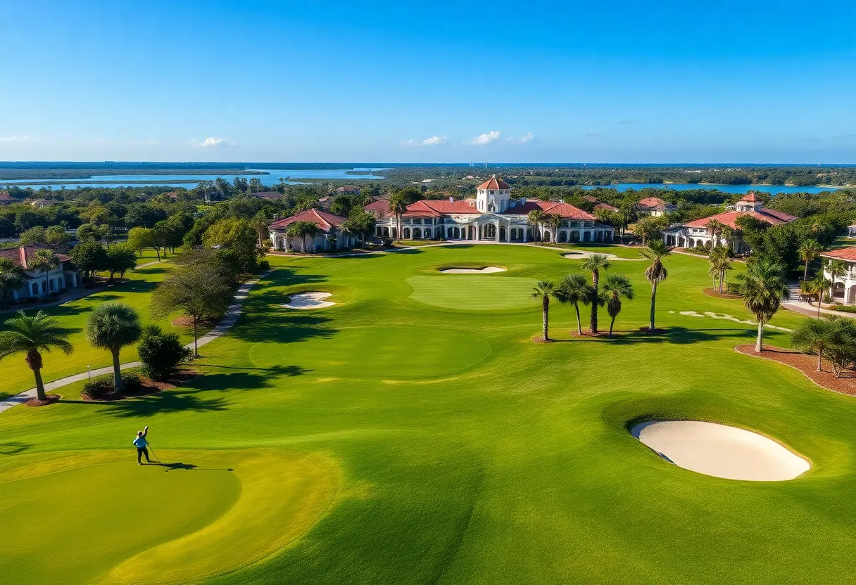 A beautiful golf course in Fort Myers, Florida with golfers