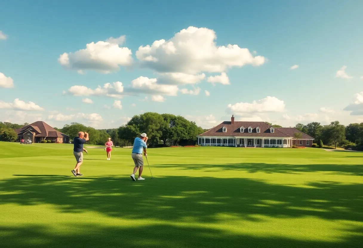 Golfers at Heathrow Legacy Country Club enjoying the sun and beautiful greens