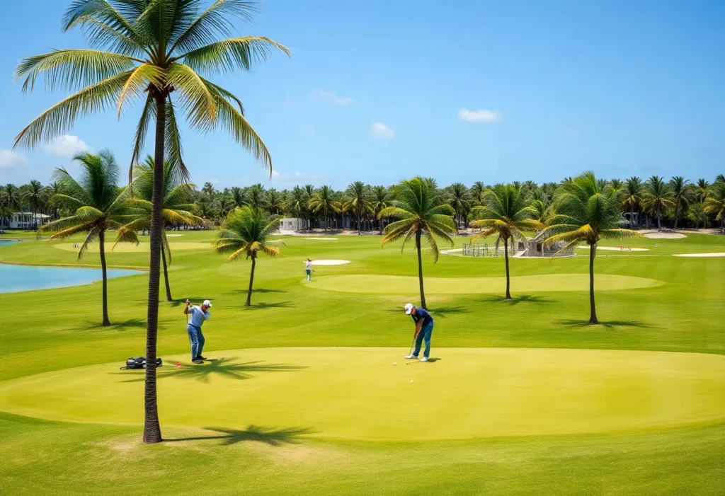 Professional golfers playing at the Hero World Challenge in Albany.
