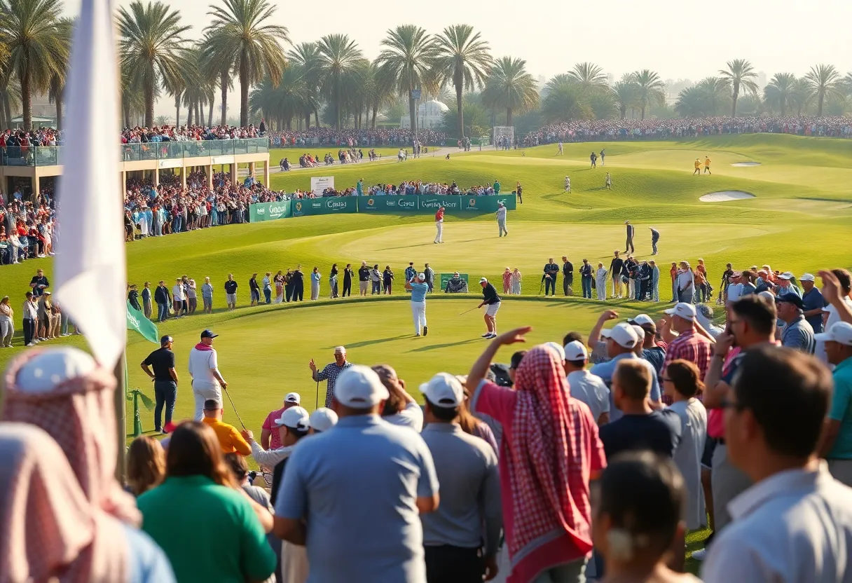 Golfers competing at the International Series event in Riyadh, Saudi Arabia.