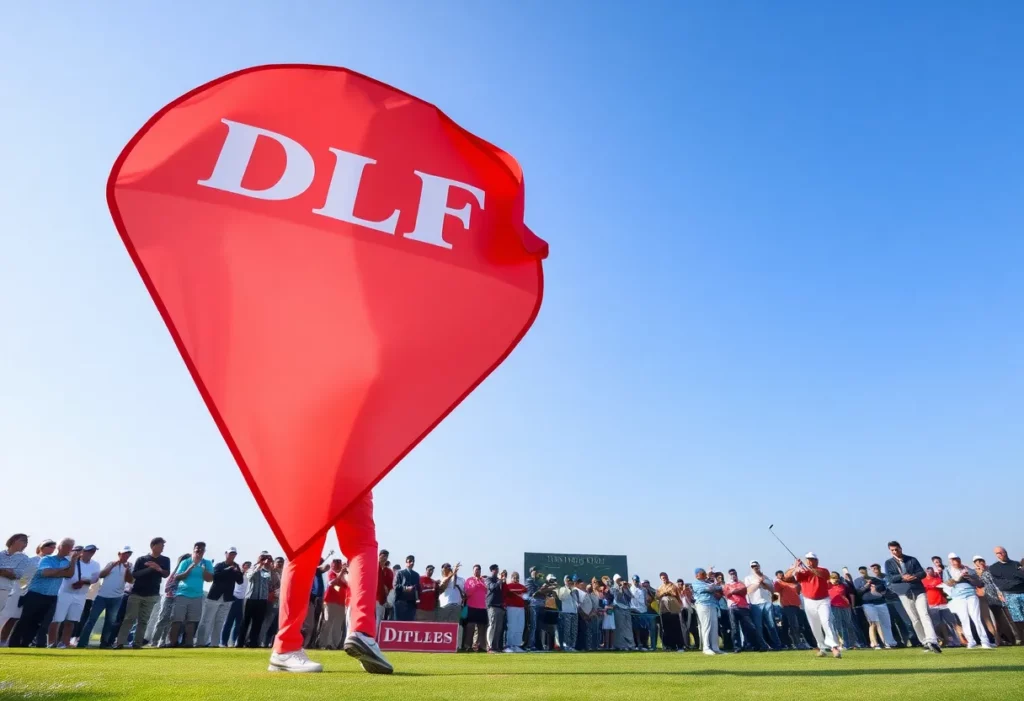 Golfers competing in the International Series India at DLF Golf and Country Club