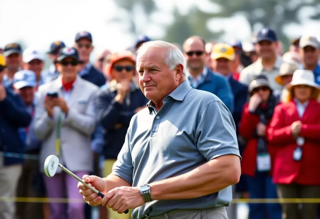 Jack Nicklaus playing golf, showcasing his legacy.