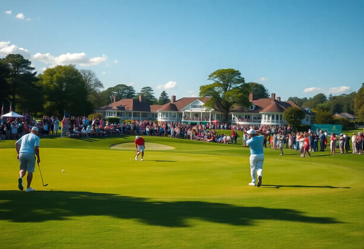 Players competing in LIV Golf Promotions at the Riyadh Golf Club