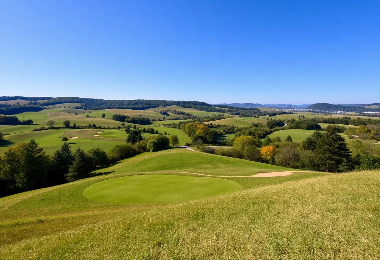 Beautiful rolling hills of a Maryland golf course