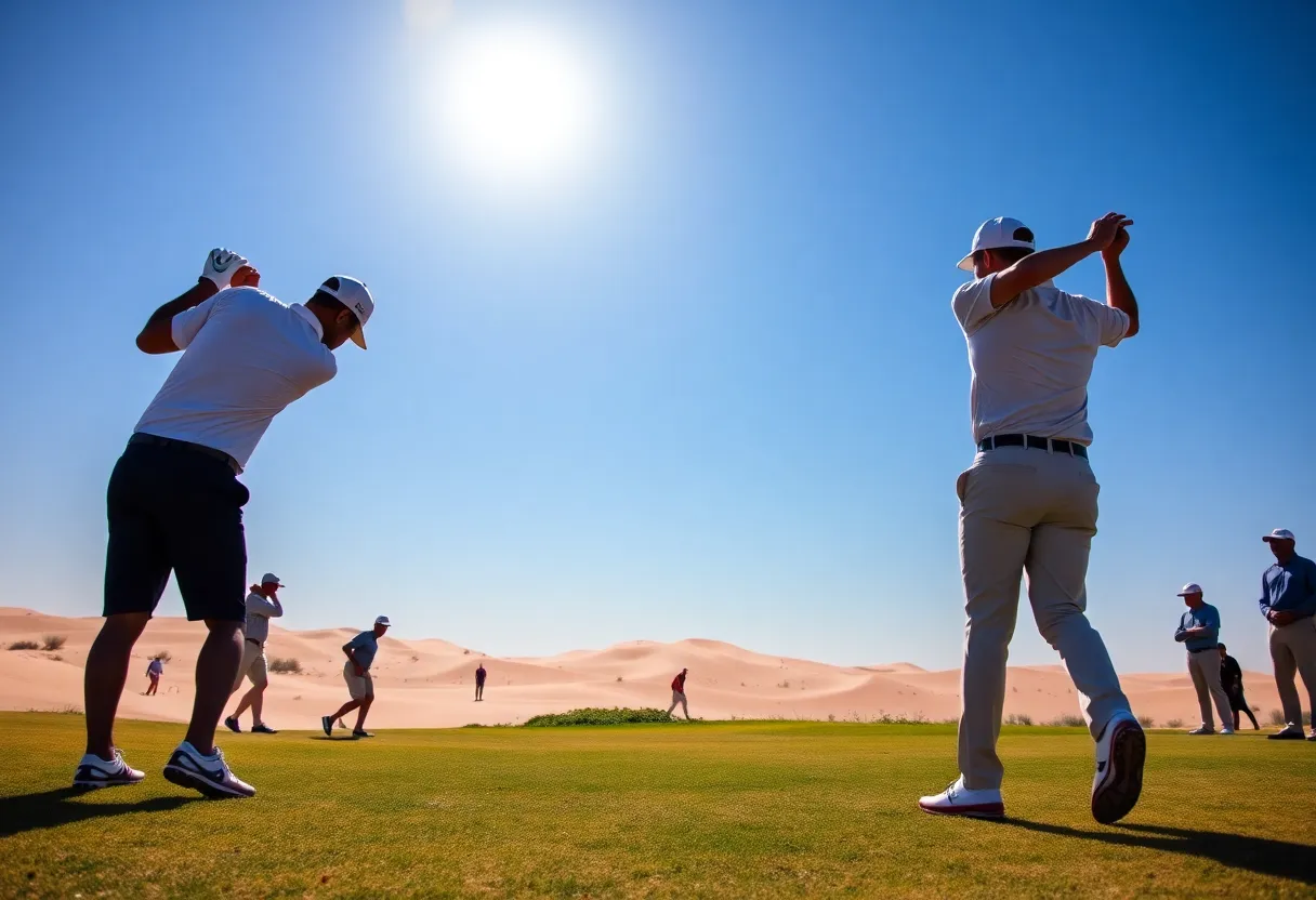 Max Lee celebrating after winning LIV Golf at Riyadh Golf Club
