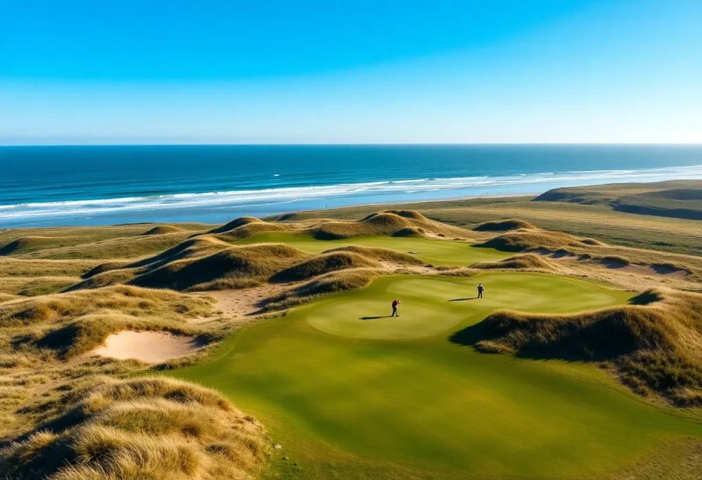 Stunning view of Pacific Dunes golf course in Bandon, Oregon