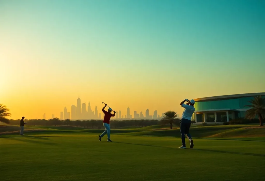 Golf players competing at PIF Saudi International in Riyadh