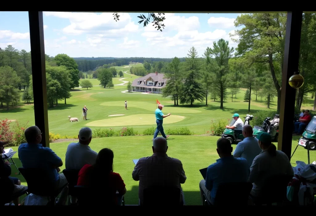 Participants at Pinehurst Resort engaging in a golf management workshop