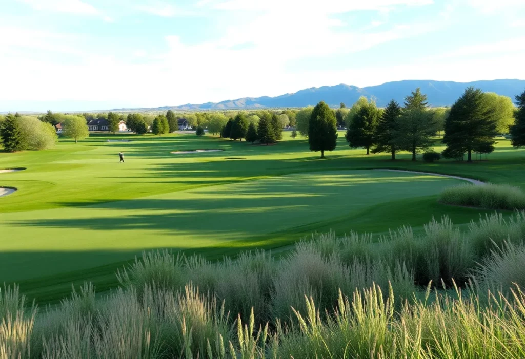 Golfers playing on a scenic golf course in Rapid City
