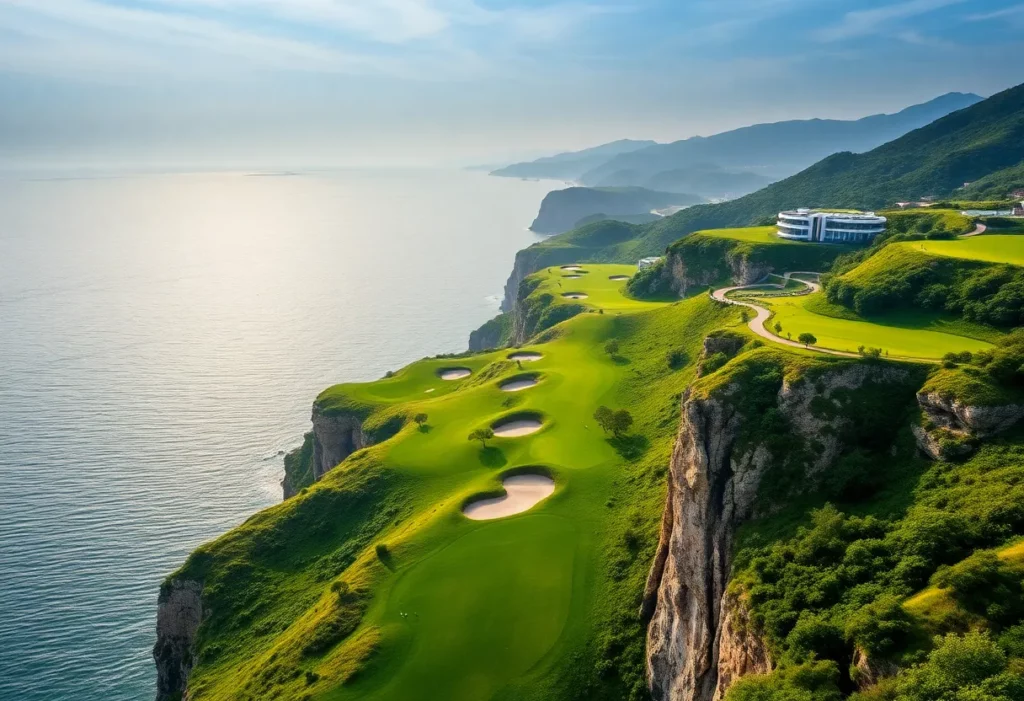 Shanqin Bay Golf Club with views of the East China Sea