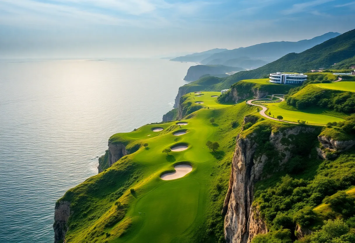 Shanqin Bay Golf Club with views of the East China Sea