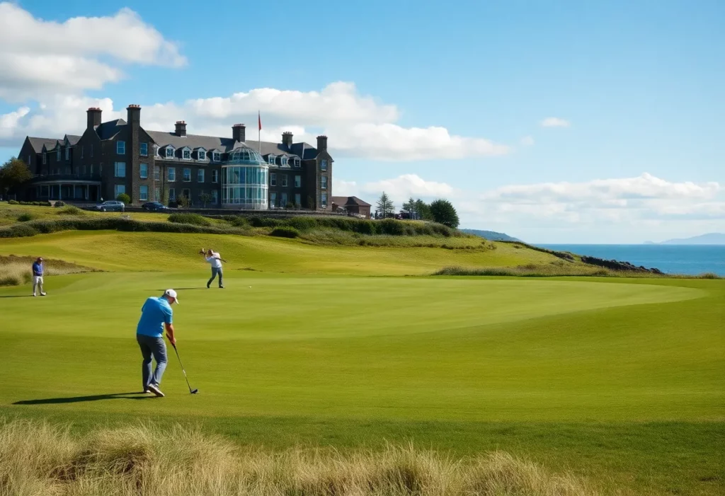 Scenic view of golfers on St. Andrews Golf Course