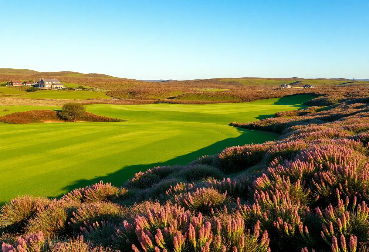 Lush green fields of Berkhamsted Golf Course surrounded by natural vegetation