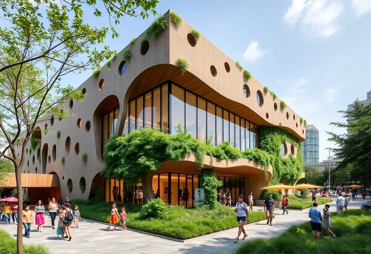 Rendering of the transformed Bobby Jones Clubhouse as an arts center