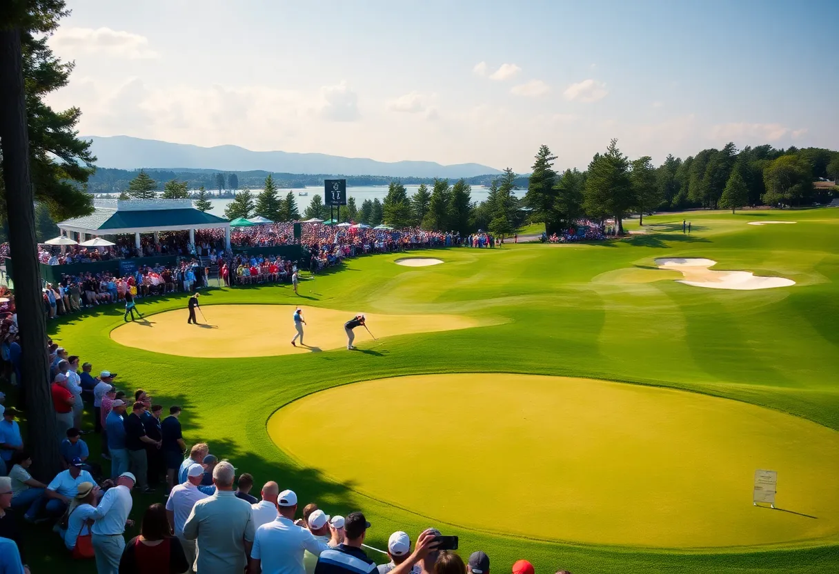 Golfers playing at the Genesis Invitational