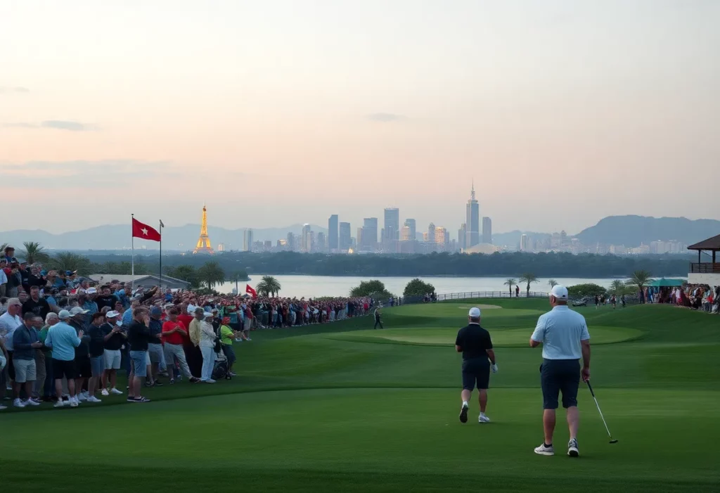 Golf tournament at DLF Golf and Country Club during International Series in India
