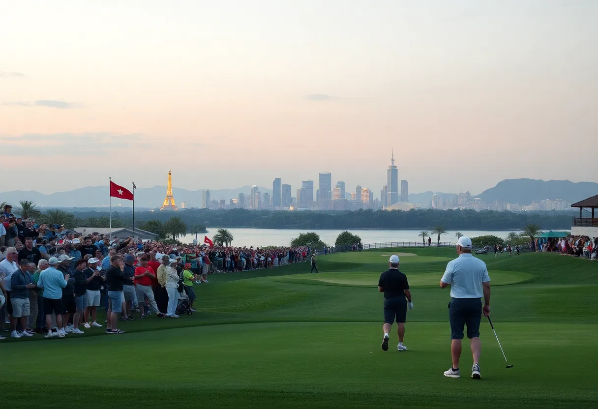 Golf tournament at DLF Golf and Country Club during International Series in India