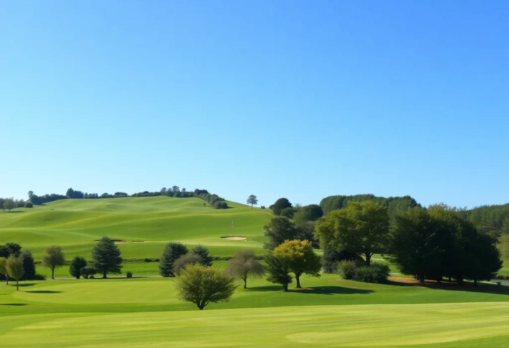 Landscape of Landmand Golf Club with fairways and trees