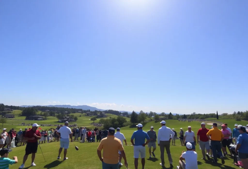 Golf tournament scene at Legends Tour 2025 with players and spectators