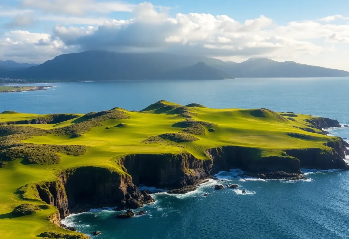 Golf course landscape in Northern Ireland