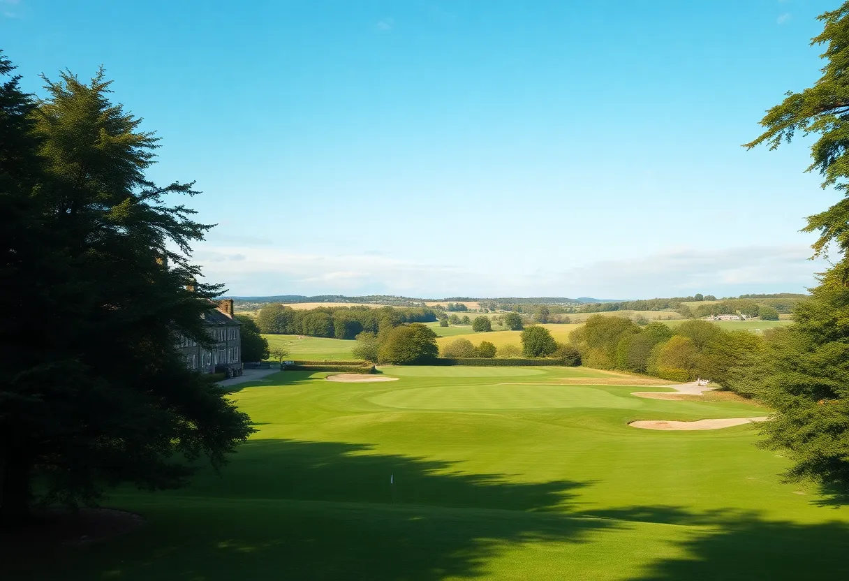 Scenic view of a top golf course in Great Britain
