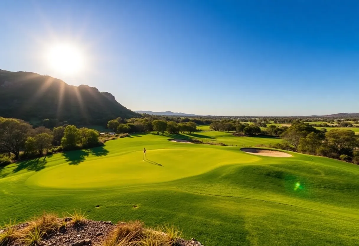 A beautiful Australian golf course with lush fairways.