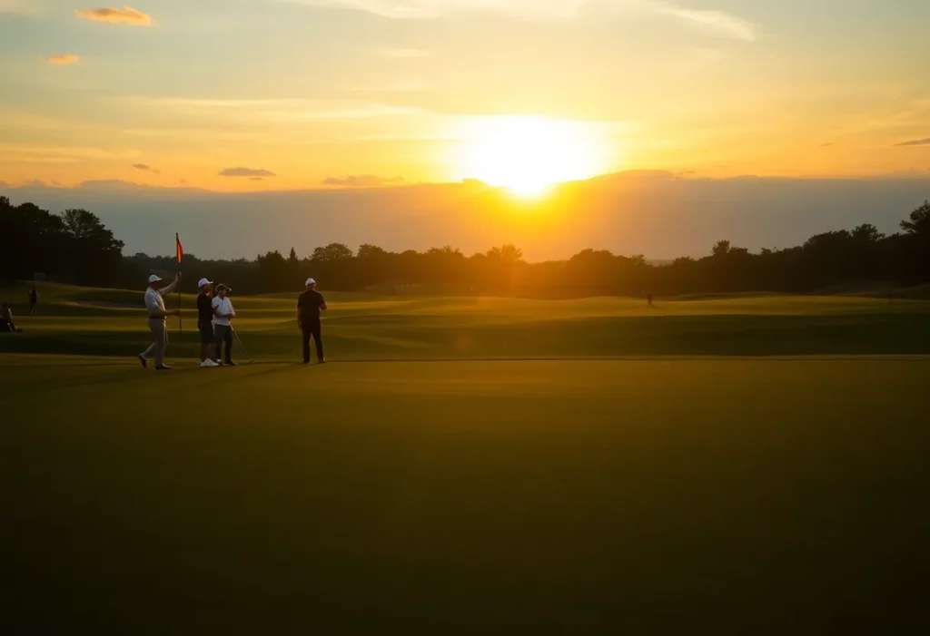 Golfer celebrating victory at Qatar Masters