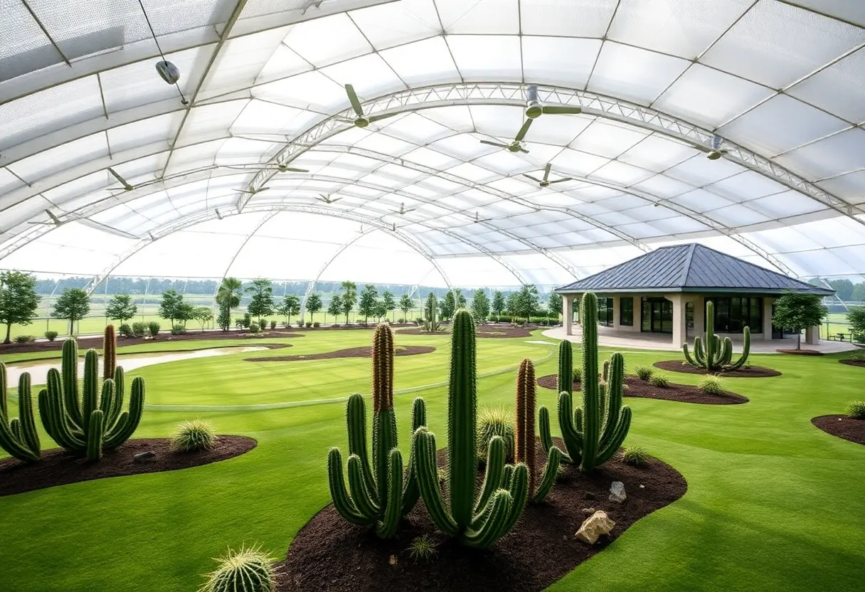 Concept design of an indoor nine-hole golf course with multiple domes