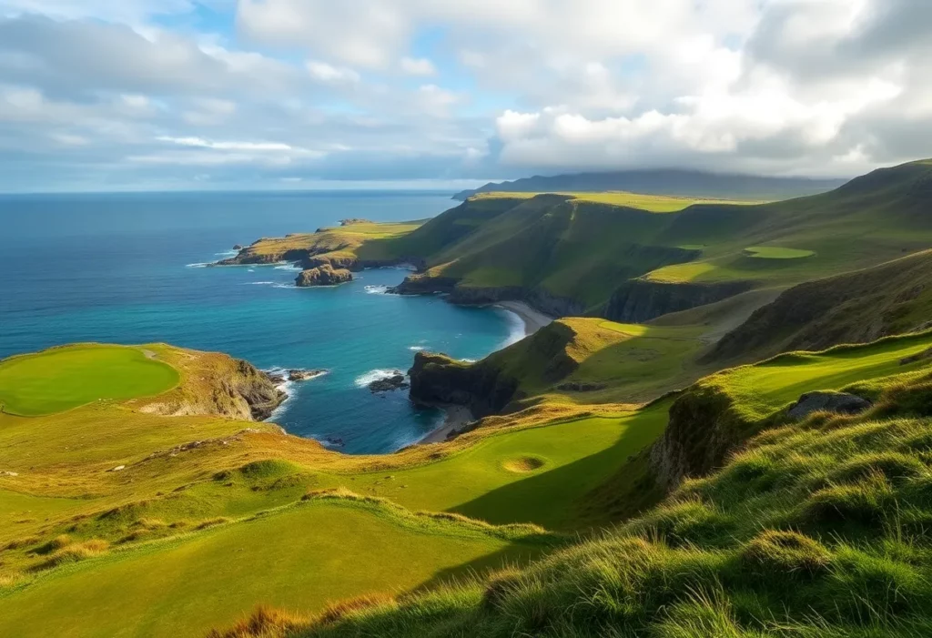Links golf courses in northwest Ireland with dramatic coastline