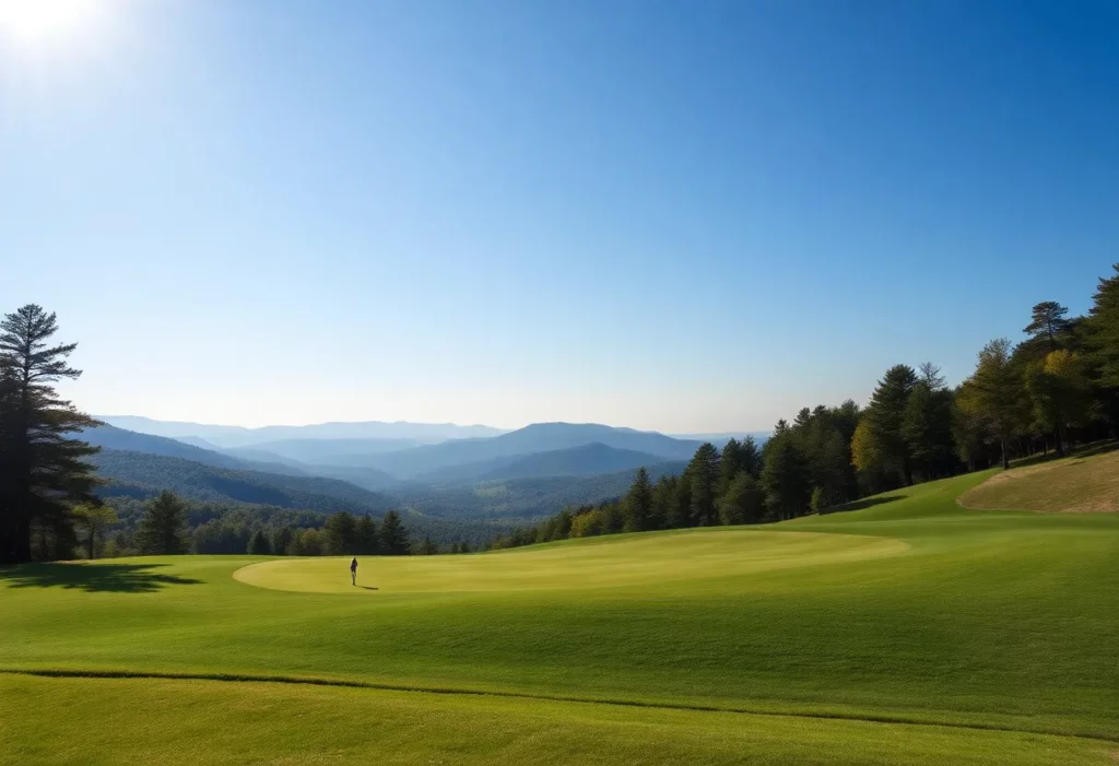 A beautiful golf course in North Carolina surrounded by nature