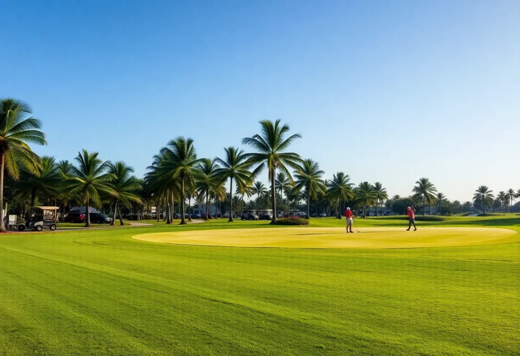 Golf course view in The Palm Beaches, Florida