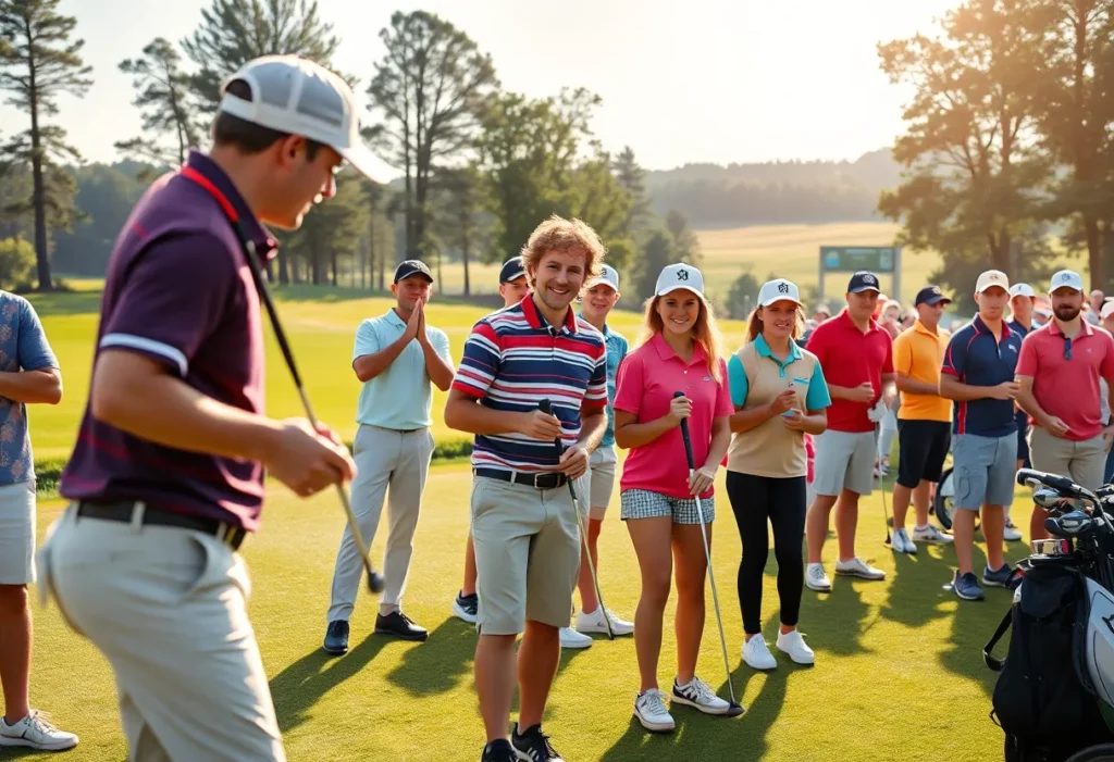 Collegiate golfers competing at the Pay It Forward Golf Tournament