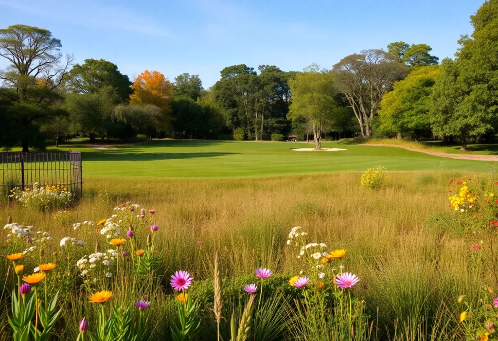 A reimagined golf course filled with wildflowers and wildlife
