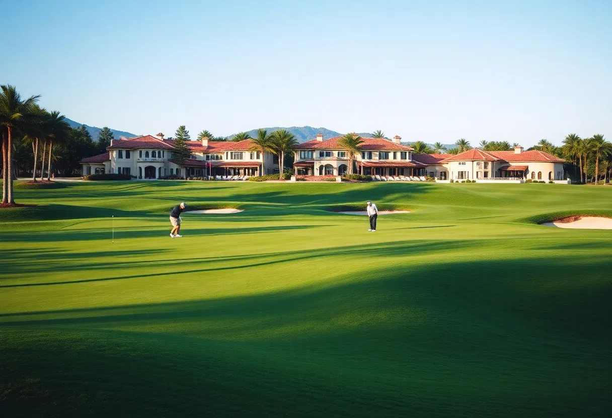 Luxurious golf resort featuring championship course and villas