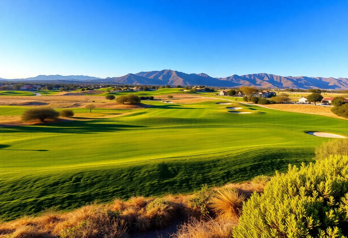 Scenic view of a golf course in Riverside County