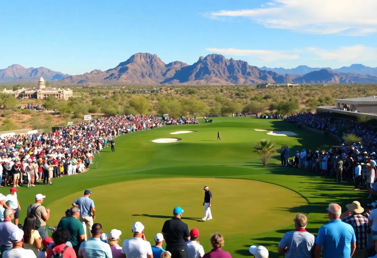 Crowd enjoying the golf atmosphere at the WM Phoenix Open in Scottsdale