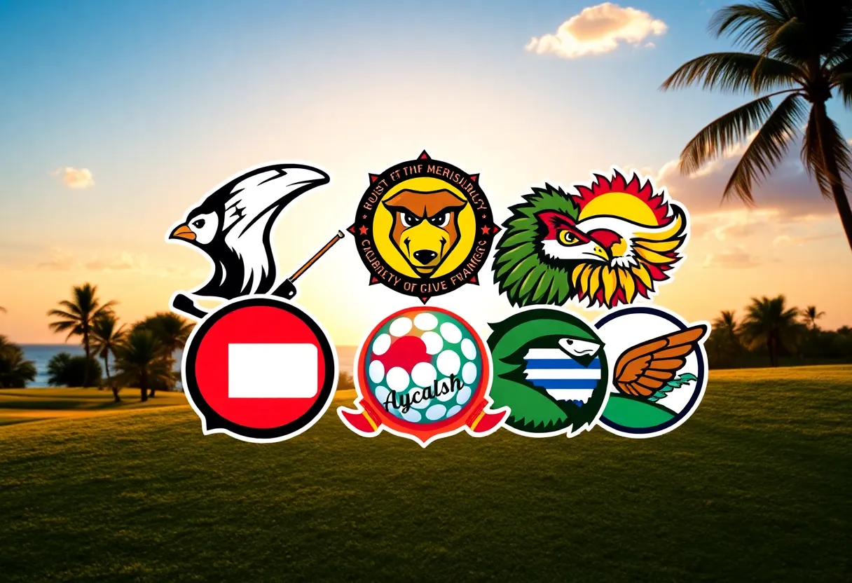 Illustration of unique team logos for TGL Golf League