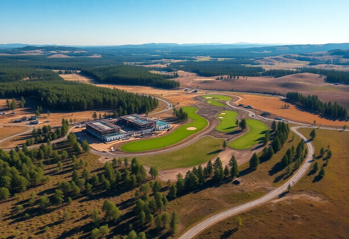 Aerial view of Wild Spring Dunes Golf Resort site in East Texas