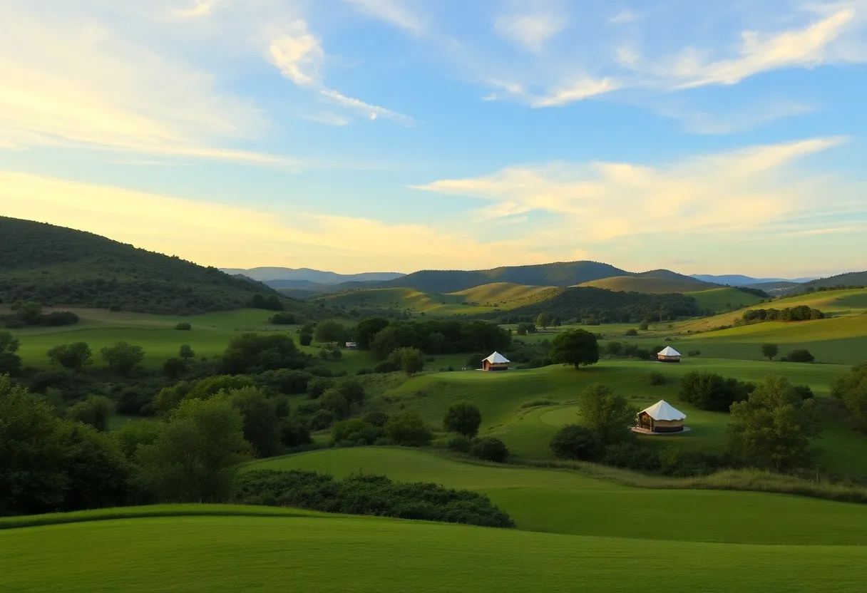 Stunning landscape view of Bentham Golf Club with lush fairways.