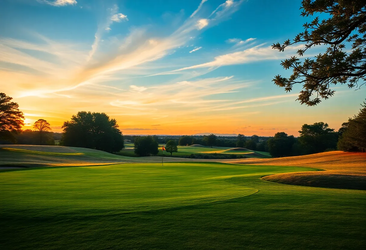 Golf course during the Cognizant Classic with spectators and players