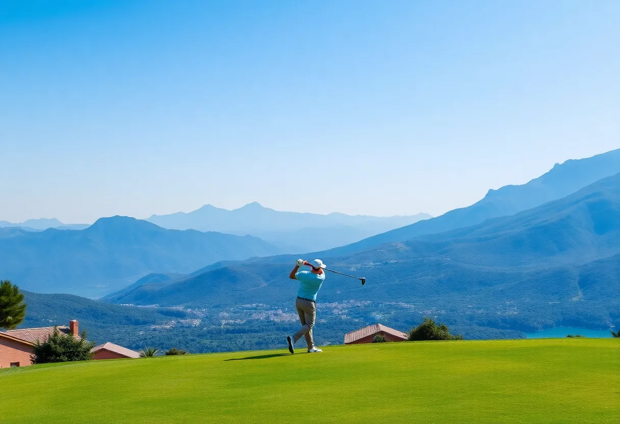 Golf course landscape at Costa Navarino, Greece